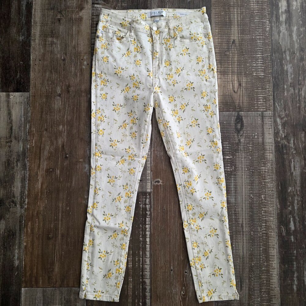 Judy Blue Mid-rise Floral Print Skinny Jeans Size 7/28